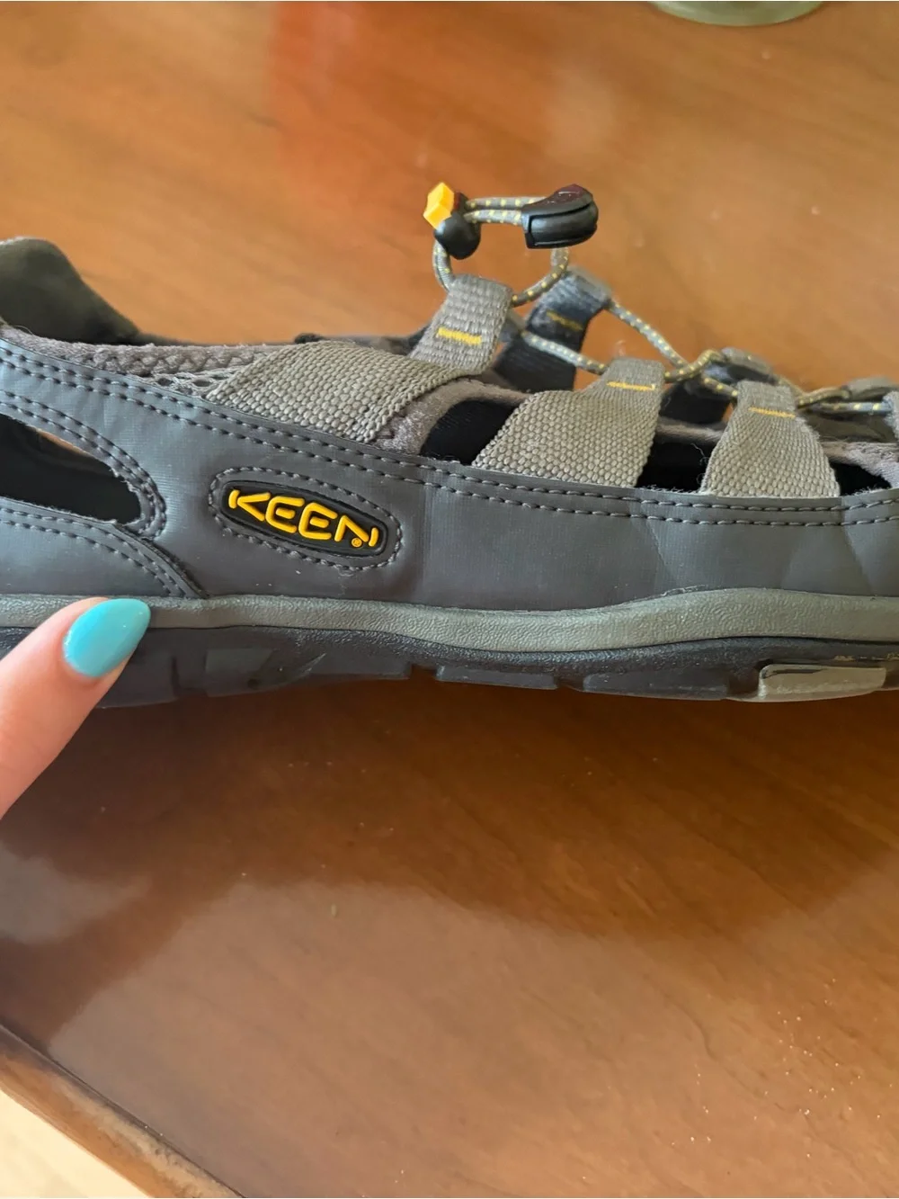 Keen Black Shoe with Yellow Logo Accent